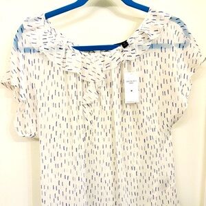 JCREW Sheer Flutter neck blouse - M